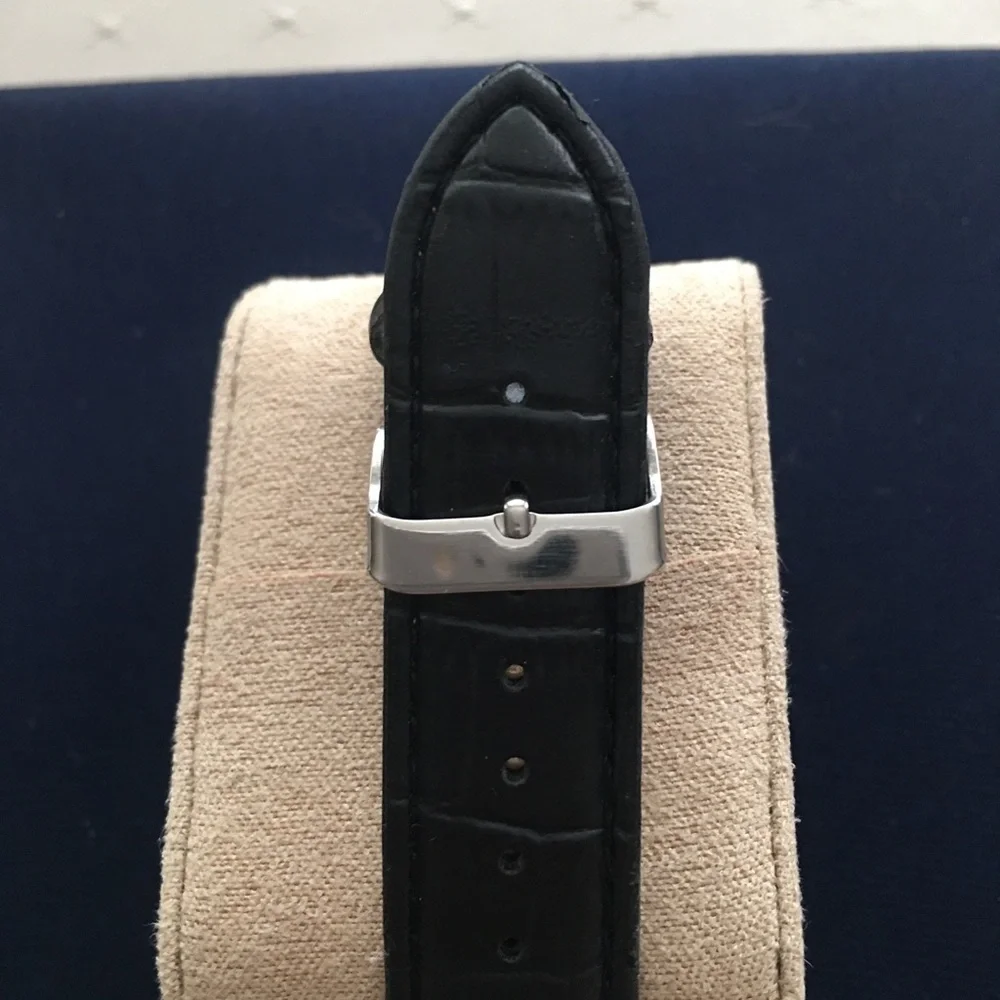 Silver and Black Wrist Watch